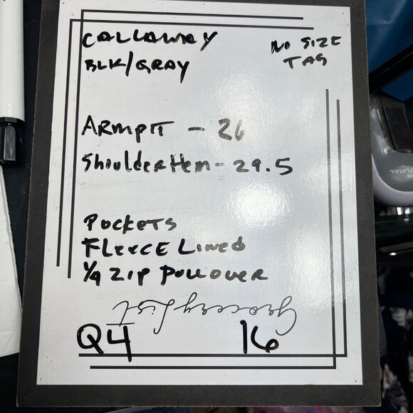 Callaway Mens Black & Gray 1/4 Zip Pullover Jacket Fleece Lined Size XL READ - Picture 10 of 10